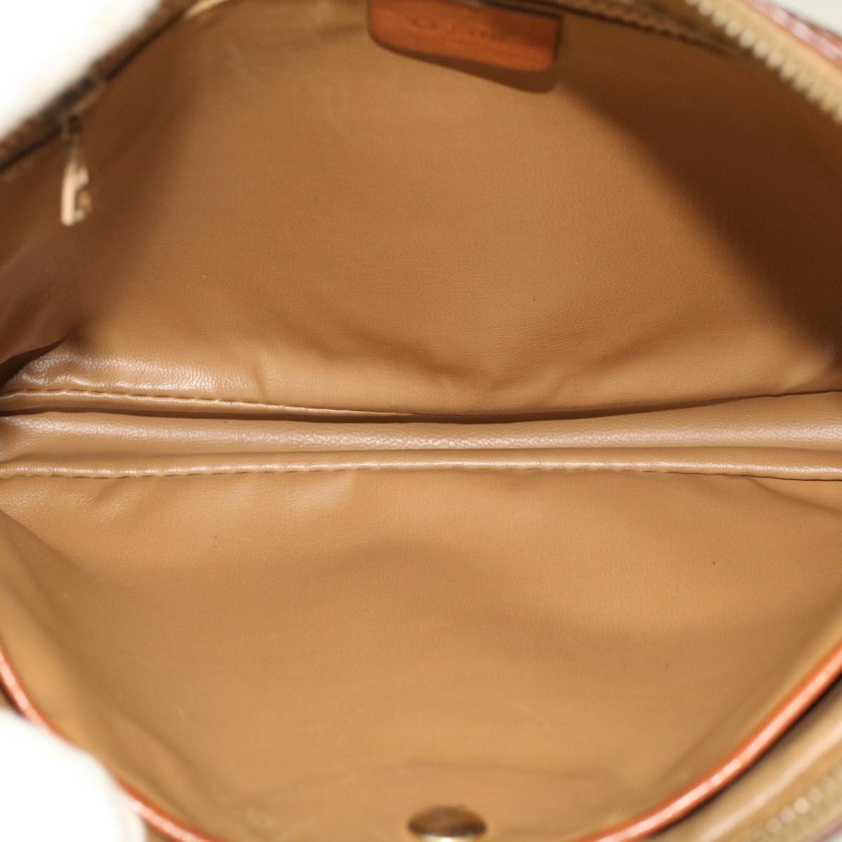 Celine Macadam Canvas Clutch Bag PVC Leather Brown  ki3150