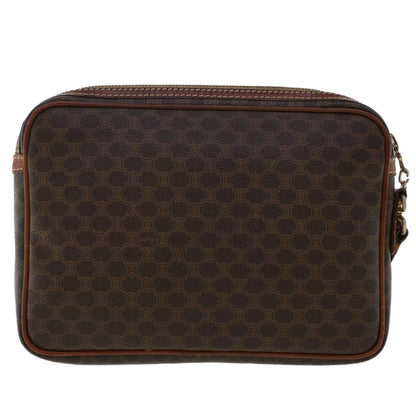 Celine Macadam Canvas Clutch Bag PVC Leather Brown  ki3150