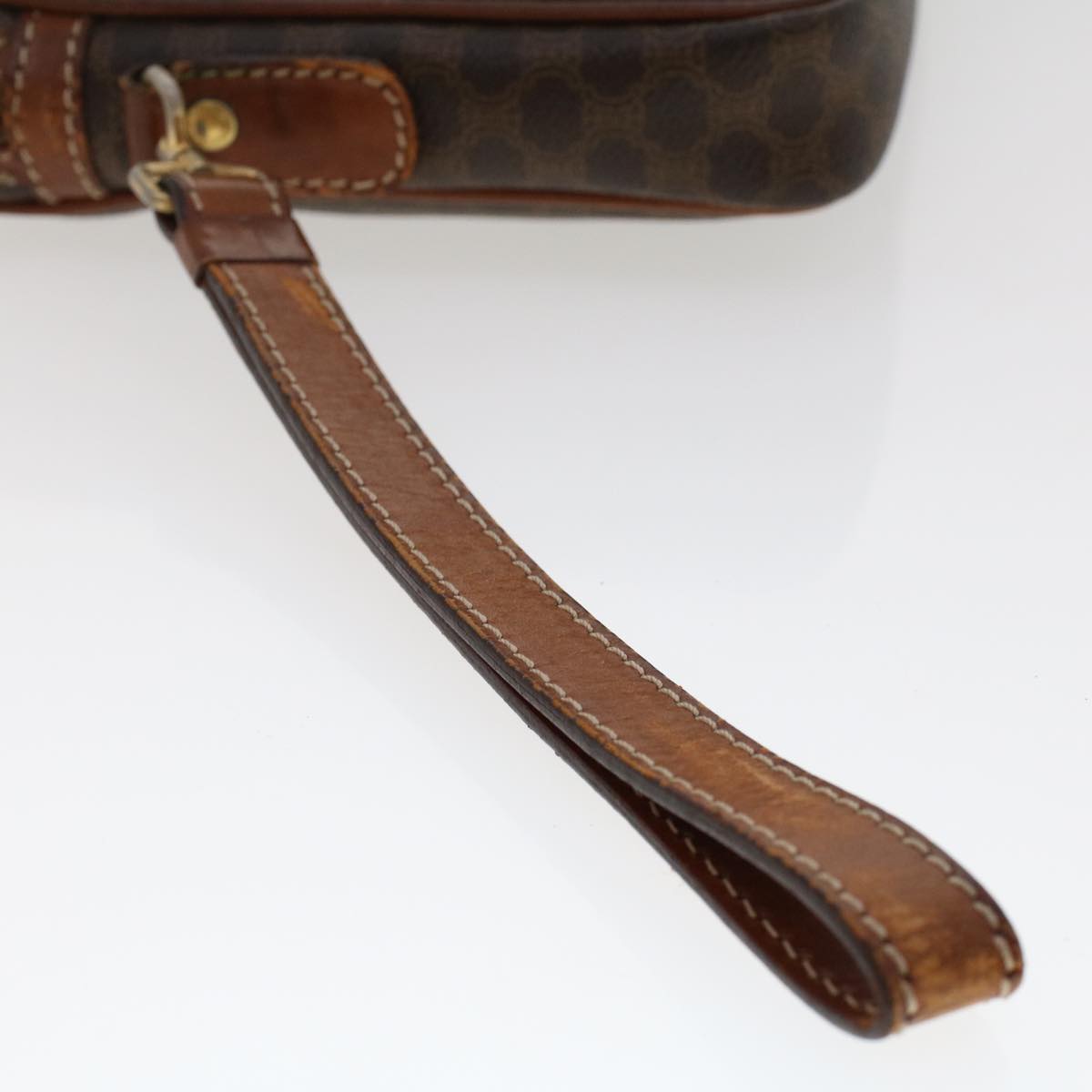 Celine Macadam Canvas Clutch Bag PVC Leather Brown  ki3150