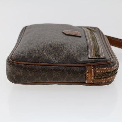 Celine Macadam Canvas Clutch Bag PVC Leather Brown  ki3150