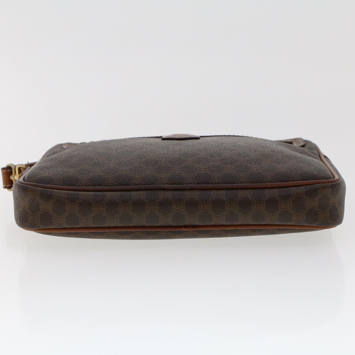 Celine Macadam Canvas Clutch Bag PVC Leather Brown  ki3150