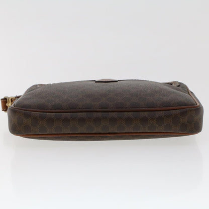 Celine Macadam Canvas Clutch Bag PVC Leather Brown  ki3150