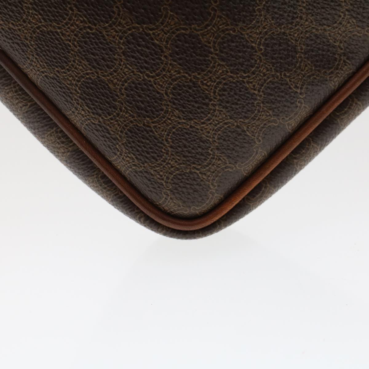 Celine Macadam Canvas Clutch Bag PVC Leather Brown  ki3150
