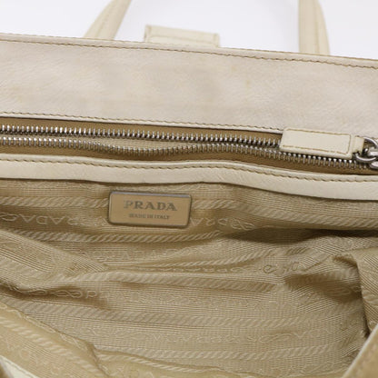 Prada Hand Bag Nylon Leather Beige  ki3154