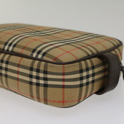 BurberrySs Nova Check Clutch Bag Nylon Beige Auth ki3166