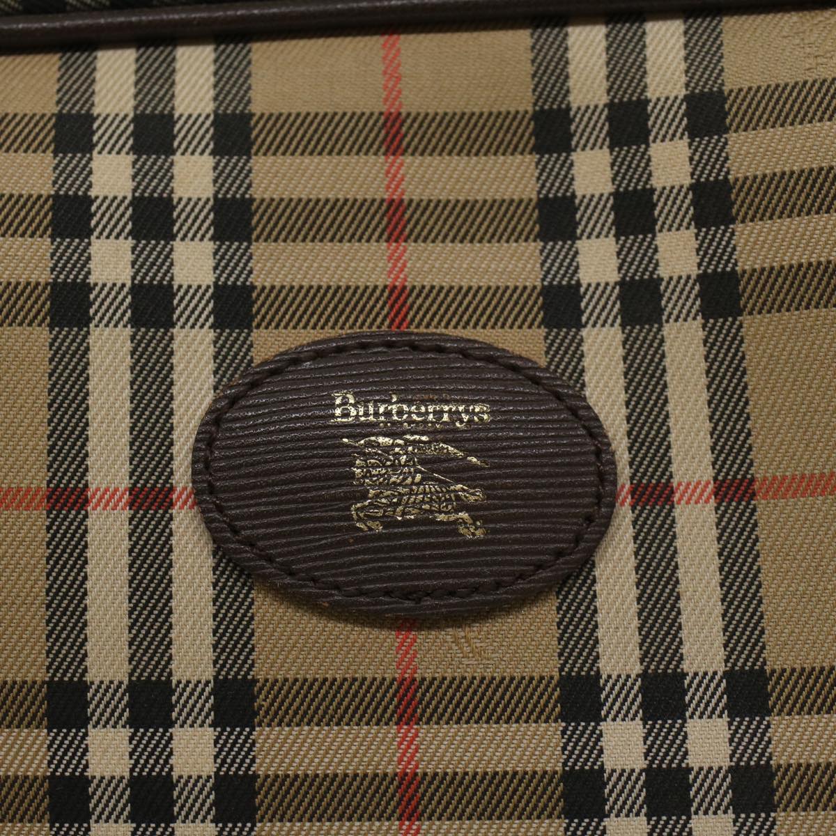 BurberrySs Nova Check Clutch Bag Nylon Beige Auth ki3166