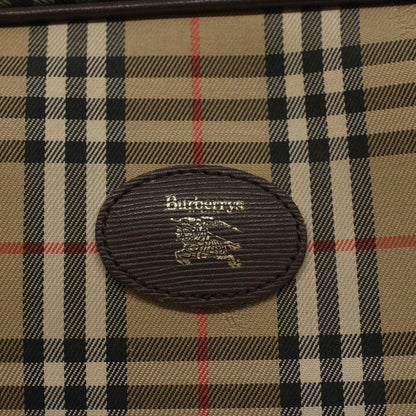 BurberrySs Nova Check Clutch Bag Nylon Beige Auth ki3166