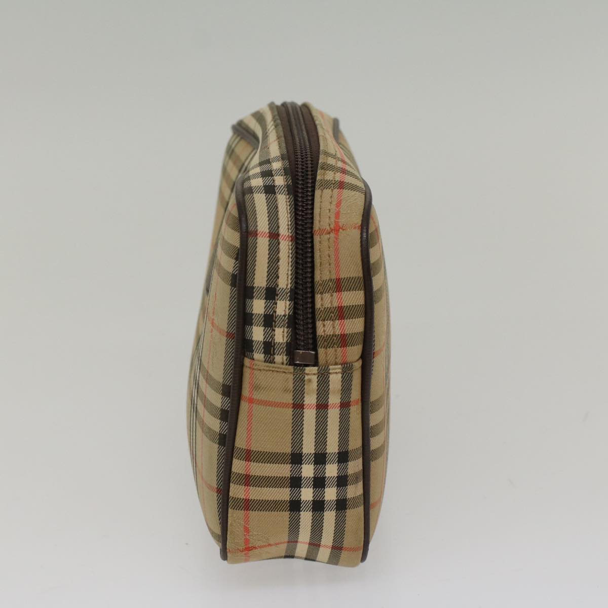 BurberrySs Nova Check Clutch Bag Nylon Beige Auth ki3166