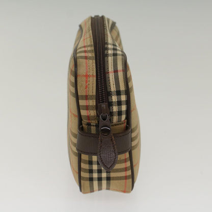 BurberrySs Nova Check Clutch Bag Nylon Beige Auth ki3166