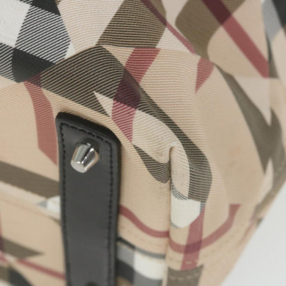 Burberry Nova Check Tote Bag PVC Leather Beige Auth ki3736