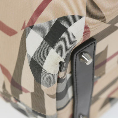 Burberry Nova Check Tote Bag PVC Leather Beige Auth ki3736