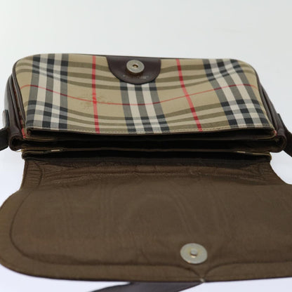 BurberrySs Nova Check Shoulder Bag Canvas Beige Auth ki4096