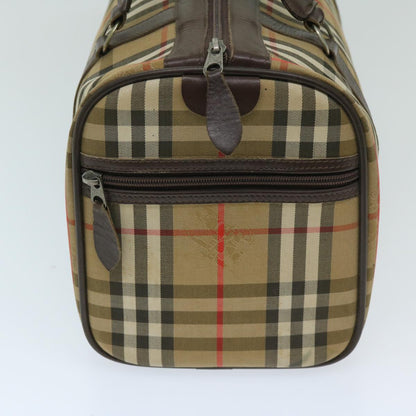 BurberrySs Nova Check Boston Bag Canvas Beige Auth ki4187