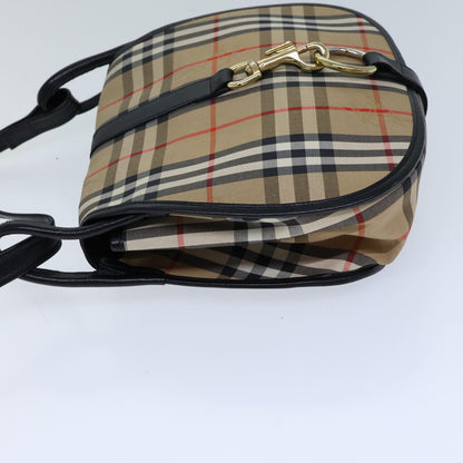 BURBERRYSs Nova Check Shoulder Bag Canvas Beige Auth ki4382