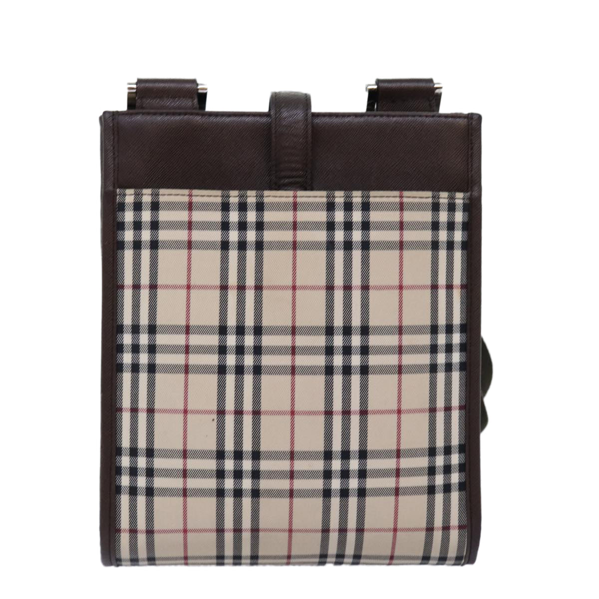 BURBERRY Nova Check Shoulder Bag Canvas Beige Brown Auth ki4418