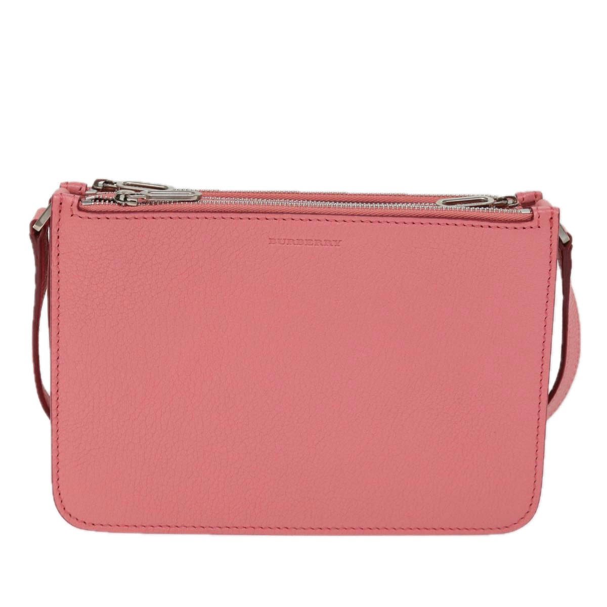 BURBERRY Shoulder Bag Leather Pink Auth ki4506