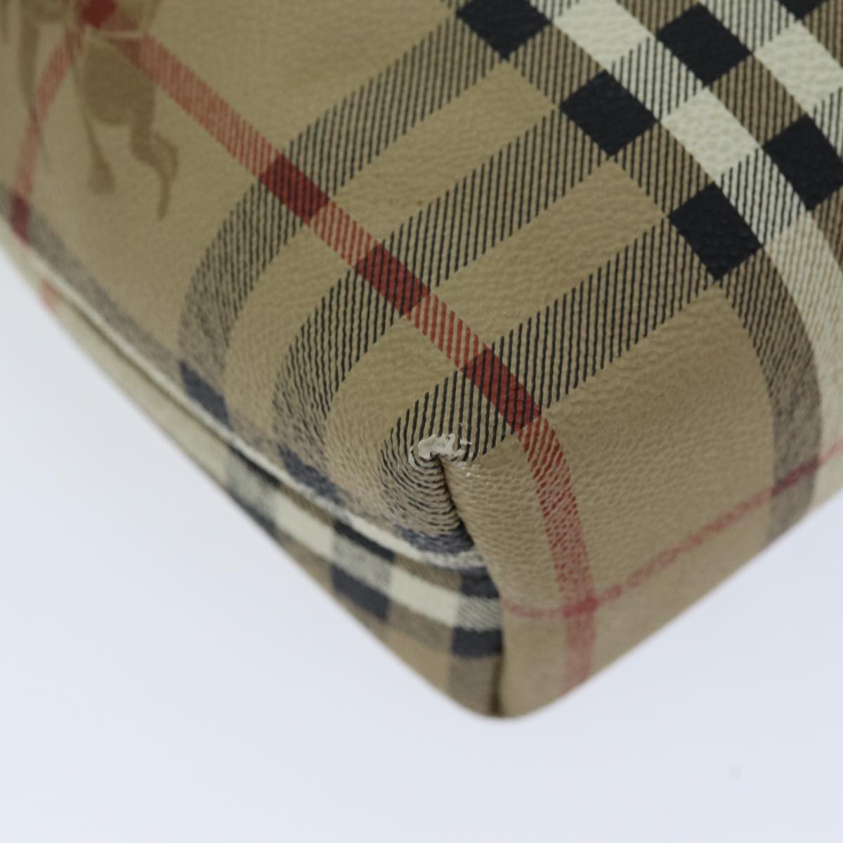 BURBERRYSs Nova Check Shoulder Bag PVC Leather Auth ki4534