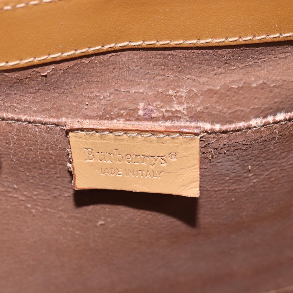 BURBERRYSs Nova Check Hand Bag Canvas Beige Auth ki4571