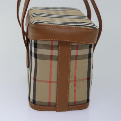 BURBERRYSs Nova Check Hand Bag Canvas Beige Auth ki4571