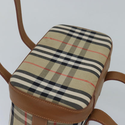 BURBERRYSs Nova Check Hand Bag Canvas Beige Auth ki4571