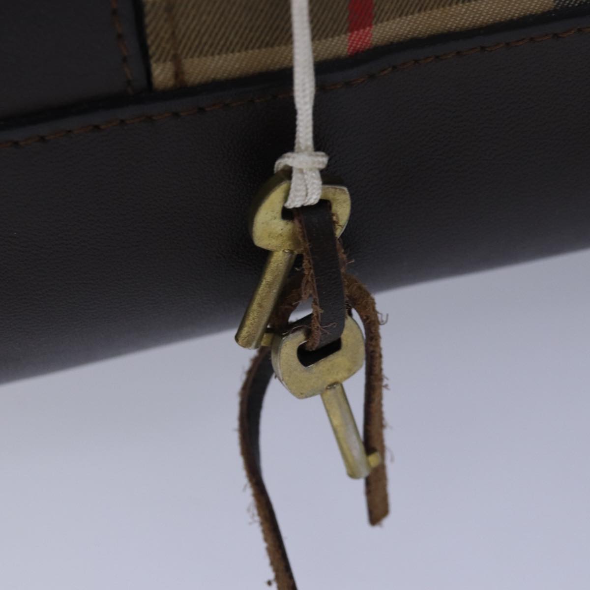 BURBERRYSs Nova Check Boston Bag Canvas Brown Beige Auth ki4621
