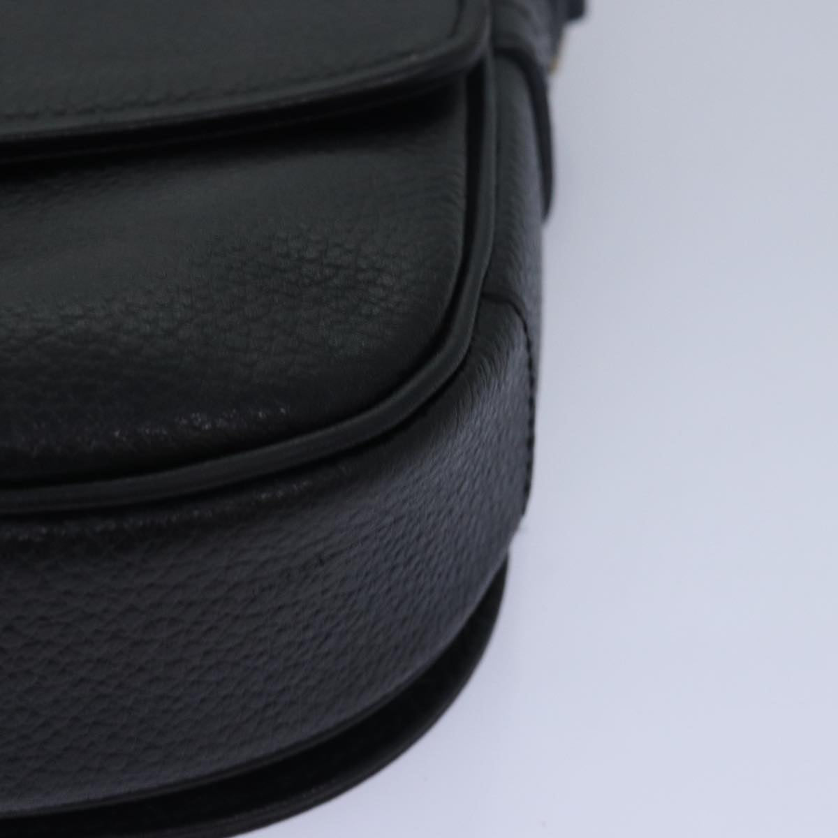 BURBERRYSs Shoulder Bag Leather Black Auth ki4643