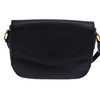 BURBERRYSs Shoulder Bag Leather Black Auth ki4643