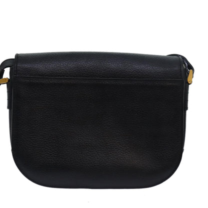 BURBERRYSs Shoulder Bag Leather Black Auth ki4643