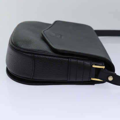 BURBERRYSs Shoulder Bag Leather Black Auth ki4643