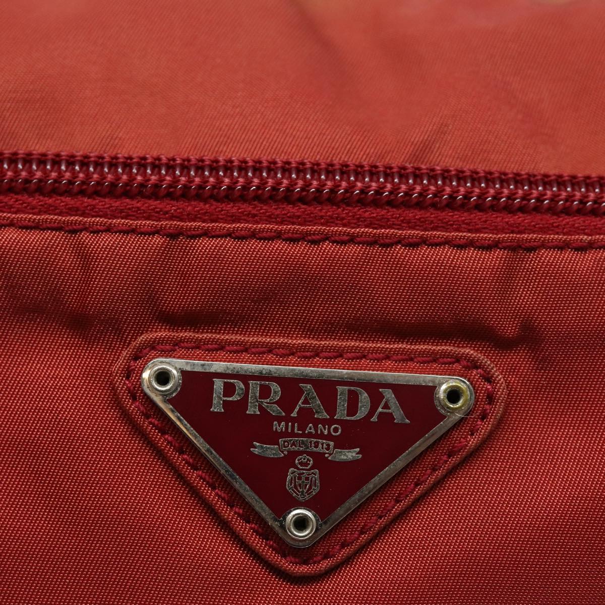 PRADA Shoulder Bag Nylon Red Auth ki4713