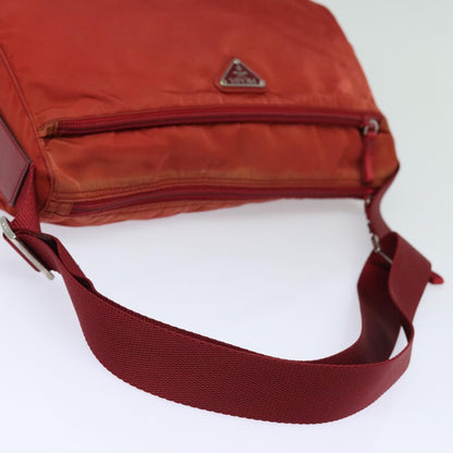 PRADA Shoulder Bag Nylon Red Auth ki4713