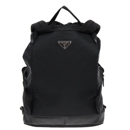 PRADA Backpack Nylon Black Silver Auth ki4718