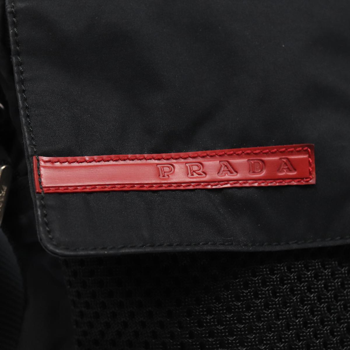 PRADA Sports Shoulder Bag Nylon Black Silver Auth ki4749