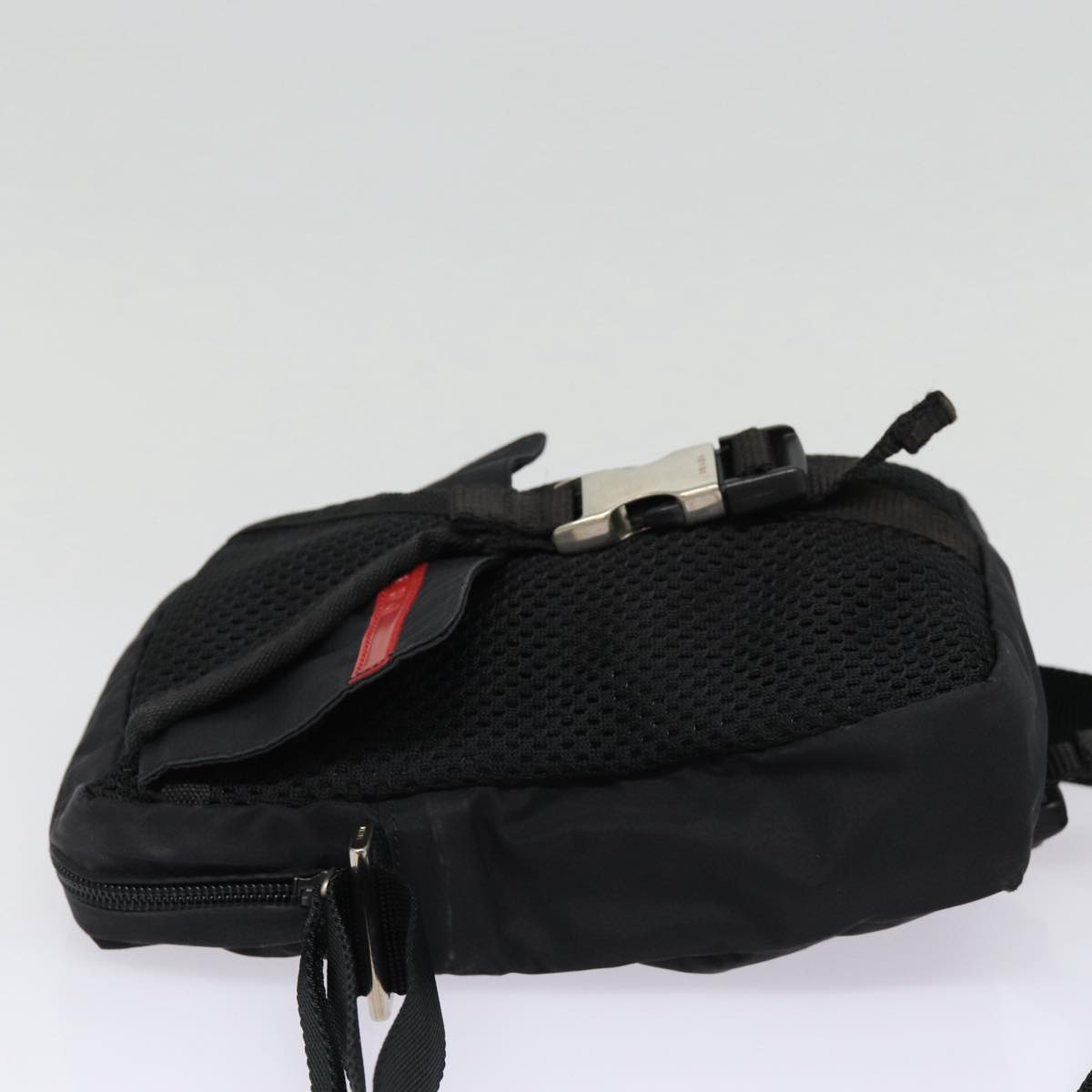 PRADA Sports Shoulder Bag Nylon Black Silver Auth ki4749