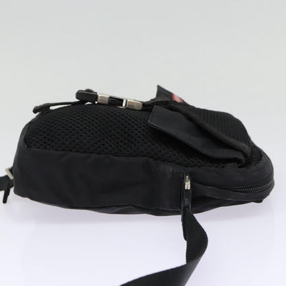 PRADA Sports Shoulder Bag Nylon Black Silver Auth ki4749