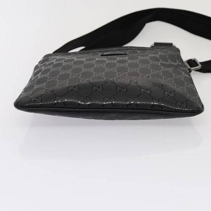 GUCCI GG implementation Shoulder Bag Silver Black 201538 Auth ki4758A