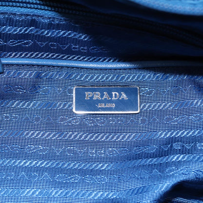 PRADA Shoulder Bag Nylon 2way Blue Silver Auth ki4799