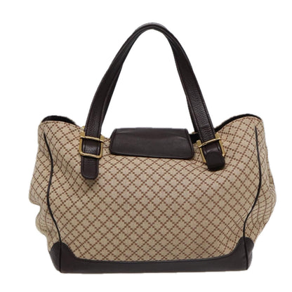 GUCCI Diamante Hand Bag Canvas Beige Gold 251826 Auth ki4830