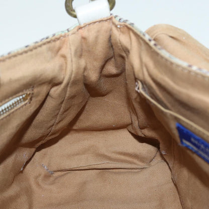 BURBERRY Nova Check Blue Label Shoulder Bag Canvas Beige Auth ki4854