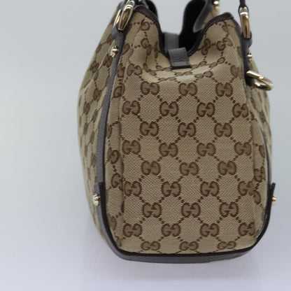 GUCCI GG Canvas Tote Bag Gold Beige 130736 Auth ki4869