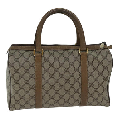 GUCCI GG Canvas Web Sherry Line Boston Bag PVC Beige Red Green Auth ki4901