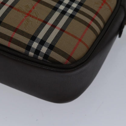 BURBERRYSs Nova Check Shoulder Bag Canvas Beige Brown Auth ki4917A