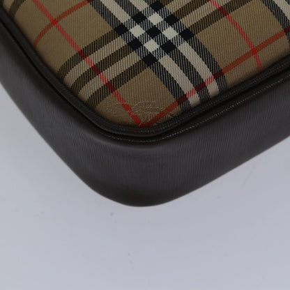 BURBERRYSs Nova Check Shoulder Bag Canvas Beige Brown Auth ki4917A