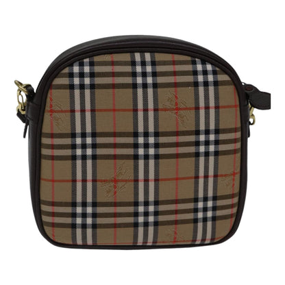 BURBERRYSs Nova Check Shoulder Bag Canvas Beige Brown Auth ki4917A