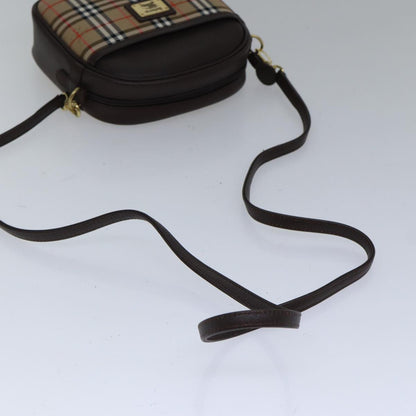 BURBERRYSs Nova Check Shoulder Bag Canvas Beige Brown Auth ki4917A
