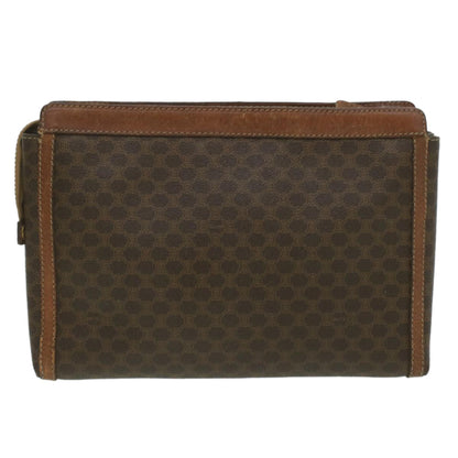 Celine Macadam Canvas Coin Purse Clutch Bag PVC Leather 2Set Brown  kk159