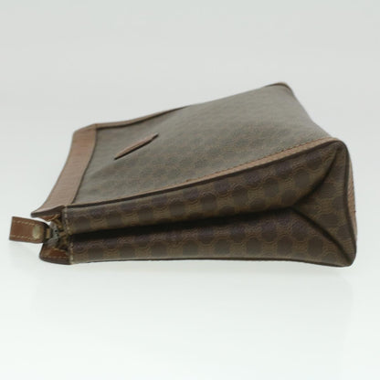 Celine Macadam Canvas Coin Purse Clutch Bag PVC Leather 2Set Brown  kk159