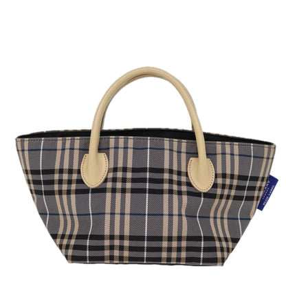 Burberry Nova Check Blue Label Hand Bag Nylon Blue Auth kk236