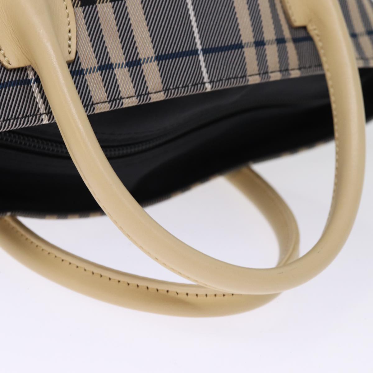 Burberry Nova Check Blue Label Hand Bag Nylon Blue Auth kk236