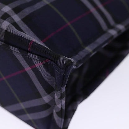 Burberry Nova Check Blue Label Hand Bag Nylon Navy Auth kk237